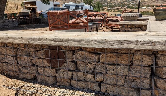 how to reuse old concrete make gabion wall